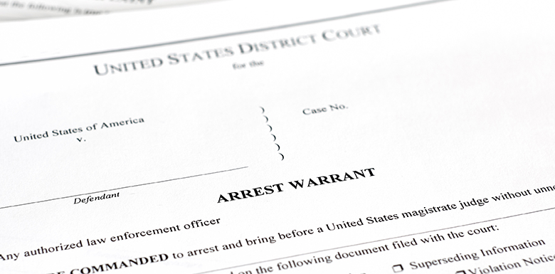 Arrest warrant that hasn't been filled out yet