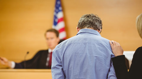 Man in courtroom